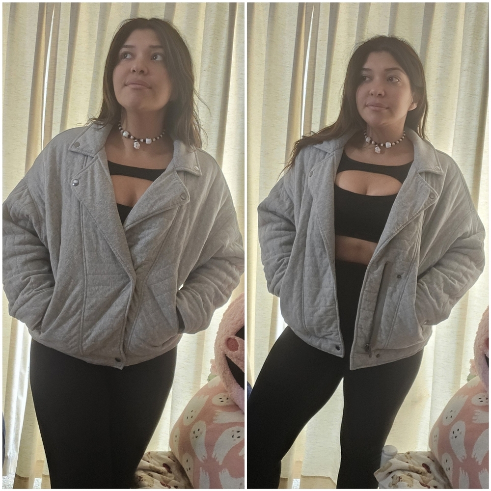 [BLANKNYC] Women's Knit Quilted Moto Jacket